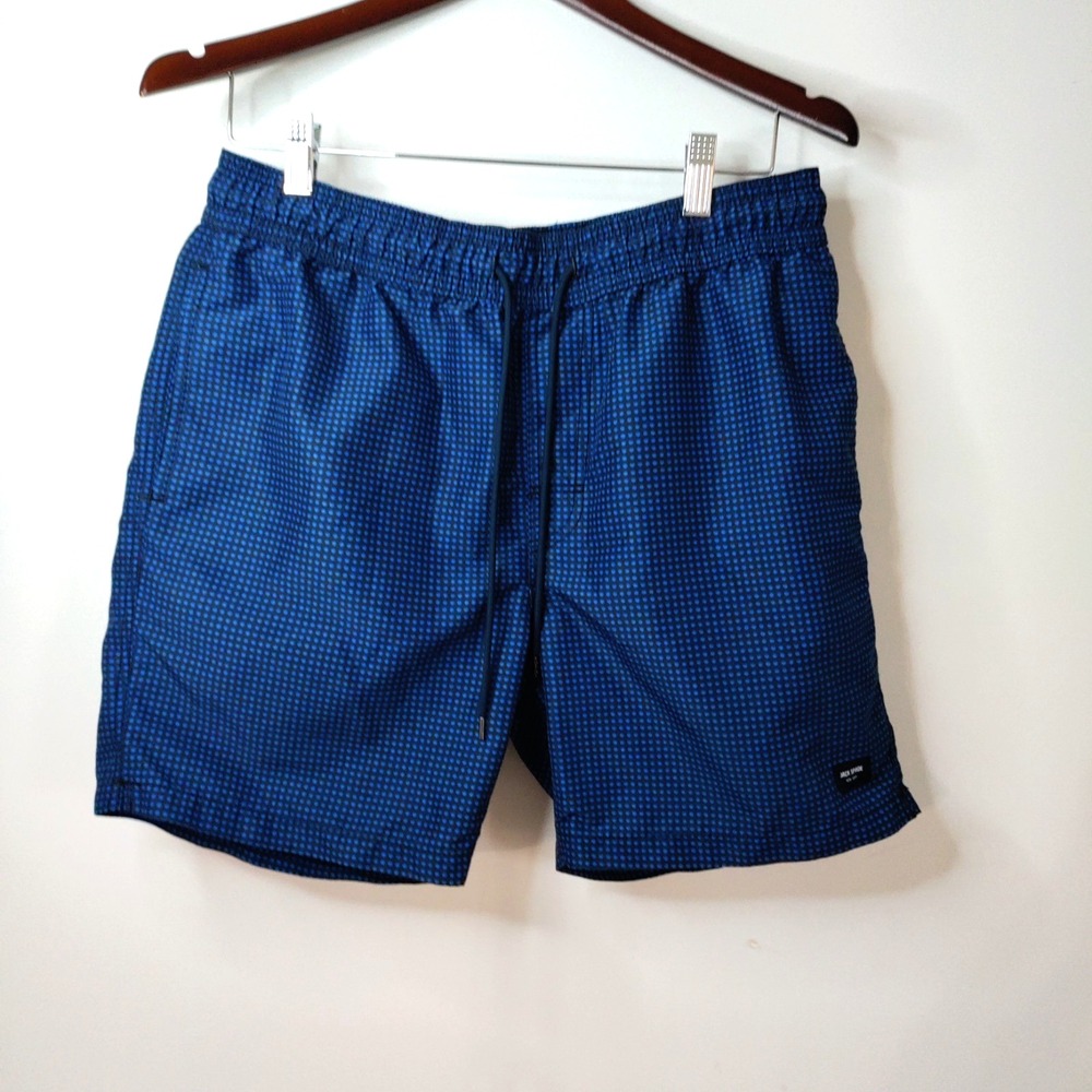 Jack Spade Warren Street Swim Shorts Men M Blue Polka Dot Board Mesh Lined Beach